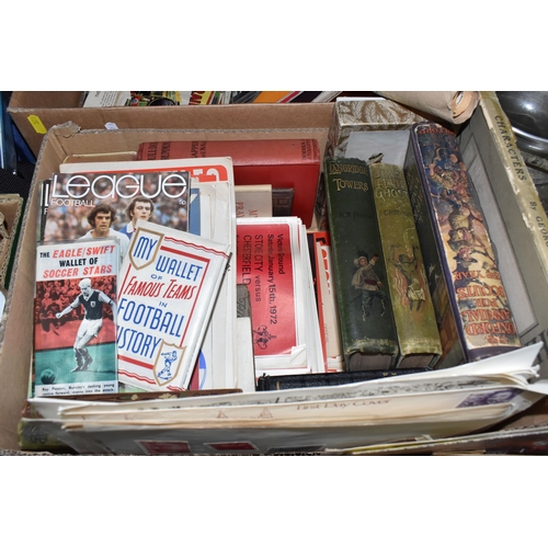 379 - THREE BOXES OF EPHEMERA COMPRISING MOSTLY FOOTBALL, RAILWAY, AND MOTORING INTEREST to include a quan... 