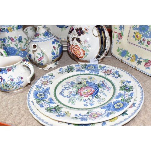 399 - A LARGE COLLECTION OF MASON'S IRONSTONE CERAMICS, to include in green 'Chartreuse' design: plate, sm... 