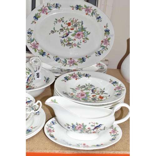 406 - A FORTY-SIX PIECE AYNSLEY 'PEMBROKE' DINNER SERVICE comprising six tea cups, six saucers, six side p... 