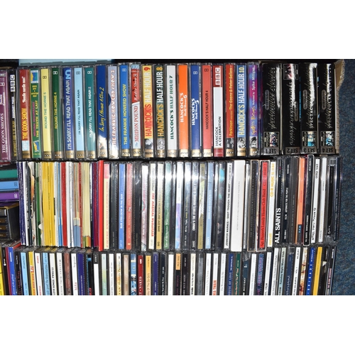 409 - THREE BOXES AND LOOSE CDS, TAPES AND LPS to include approximately one hundred and fifty CDs to inclu... 