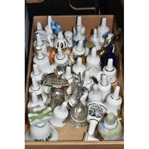 415 - TWO BOXES AND A TRAY OF MOSTLY CERAMIC DECORATIONS to include a group of Royal Doulton Bunnykins bre... 