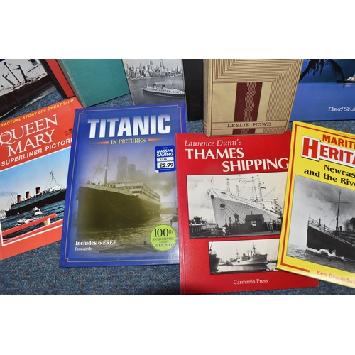 417 - SIX BOXES OF NAVAL / SHIPPING BOOKS containing approximately 130 miscellaneous titles, in hardback o... 