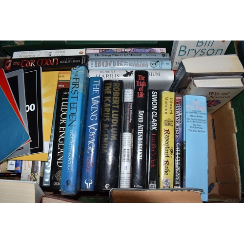 422 - SIX BOXES OF BOOKS containing approximately 175 miscellaneous titles in hardback and paperback forma... 