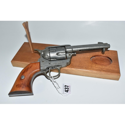 437 - A REPLICA COLT .45 REVOLVER, with a wooden stand bearing a brass plaque (1) (Condition Report: appea... 