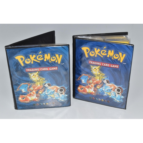 448 - TWO FOLDERS OF POKEMON CARDS, includes cards from the Base Set, Jungle, Fossil, Team Rocket and Prom... 