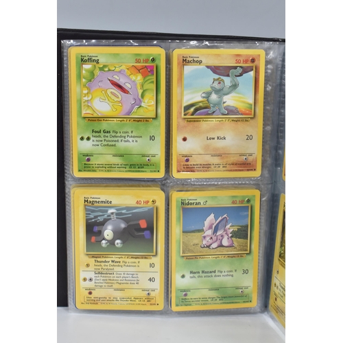 448 - TWO FOLDERS OF POKEMON CARDS, includes cards from the Base Set, Jungle, Fossil, Team Rocket and Prom... 