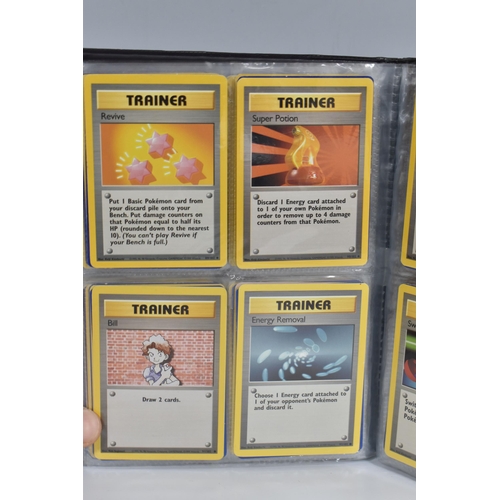 448 - TWO FOLDERS OF POKEMON CARDS, includes cards from the Base Set, Jungle, Fossil, Team Rocket and Prom... 