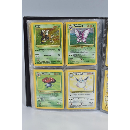 448 - TWO FOLDERS OF POKEMON CARDS, includes cards from the Base Set, Jungle, Fossil, Team Rocket and Prom... 