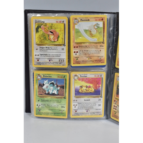 448 - TWO FOLDERS OF POKEMON CARDS, includes cards from the Base Set, Jungle, Fossil, Team Rocket and Prom... 