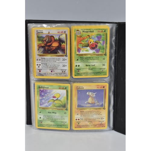 448 - TWO FOLDERS OF POKEMON CARDS, includes cards from the Base Set, Jungle, Fossil, Team Rocket and Prom... 