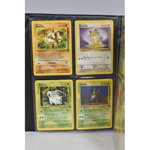 448 - TWO FOLDERS OF POKEMON CARDS, includes cards from the Base Set, Jungle, Fossil, Team Rocket and Prom... 