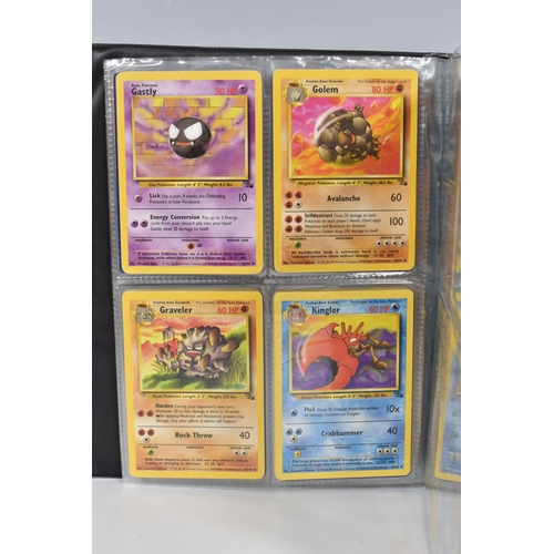 448 - TWO FOLDERS OF POKEMON CARDS, includes cards from the Base Set, Jungle, Fossil, Team Rocket and Prom... 