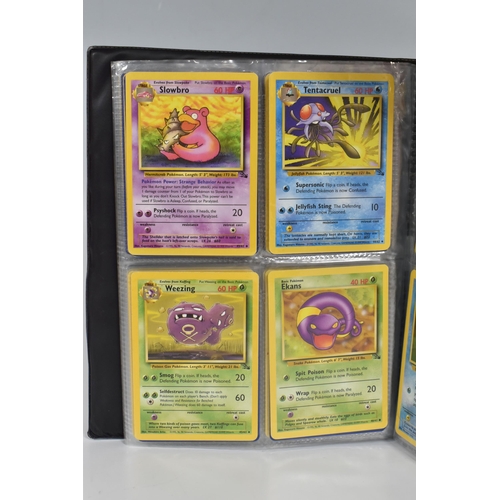 448 - TWO FOLDERS OF POKEMON CARDS, includes cards from the Base Set, Jungle, Fossil, Team Rocket and Prom... 