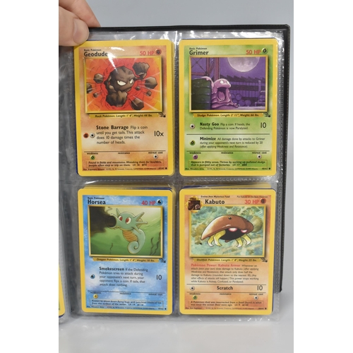 448 - TWO FOLDERS OF POKEMON CARDS, includes cards from the Base Set, Jungle, Fossil, Team Rocket and Prom... 