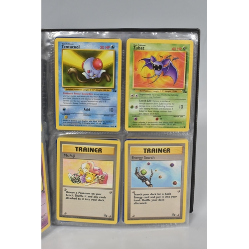 448 - TWO FOLDERS OF POKEMON CARDS, includes cards from the Base Set, Jungle, Fossil, Team Rocket and Prom... 