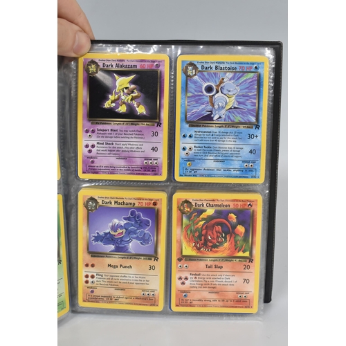 448 - TWO FOLDERS OF POKEMON CARDS, includes cards from the Base Set, Jungle, Fossil, Team Rocket and Prom... 