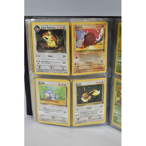 448 - TWO FOLDERS OF POKEMON CARDS, includes cards from the Base Set, Jungle, Fossil, Team Rocket and Prom... 