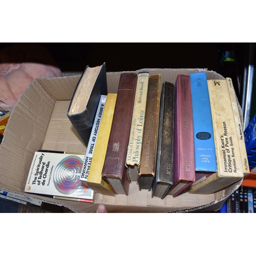 454 - TWO BOXES OF BOOKS to include a box of approximately thirty chess related books mostly published by ... 