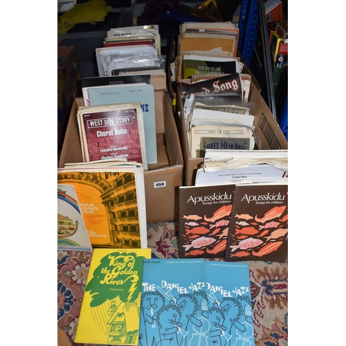 456 - FOUR BOXES OF VINTAGE SHEET MUSIC to include a quantity of hymn music, primary school music books, a... 