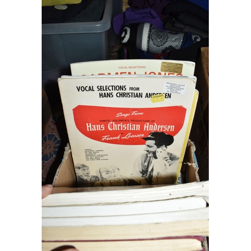 456 - FOUR BOXES OF VINTAGE SHEET MUSIC to include a quantity of hymn music, primary school music books, a... 