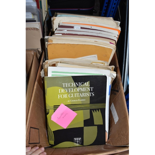 456 - FOUR BOXES OF VINTAGE SHEET MUSIC to include a quantity of hymn music, primary school music books, a... 