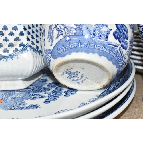 480 - A LARGE GROUP OF BLUE AND WHITE CERAMICS to include a group of T.G Green Cornish Ware comprising a m... 