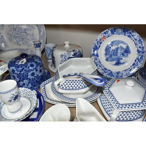 480 - A LARGE GROUP OF BLUE AND WHITE CERAMICS to include a group of T.G Green Cornish Ware comprising a m... 