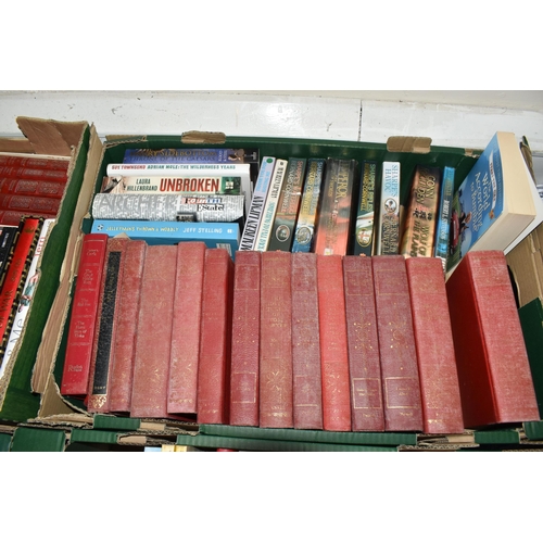 483 - FIVE BOXES OF BOOKS to include a large quantity of biographies and autobiographies to include Dickie... 