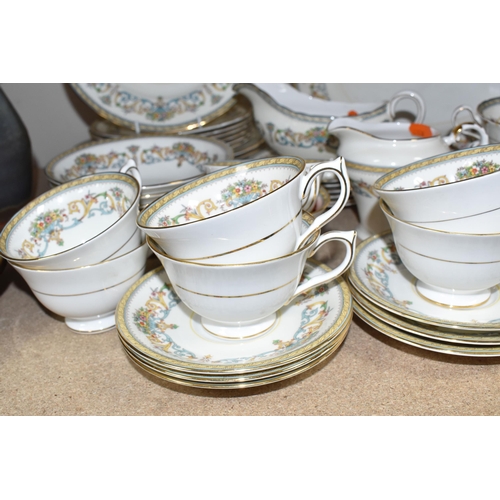 485 - A GROUP OF AYNSLEY DINNERWARE 'HENLEY' PATTERN, comprising an oval meat plate (would benefit from a ... 