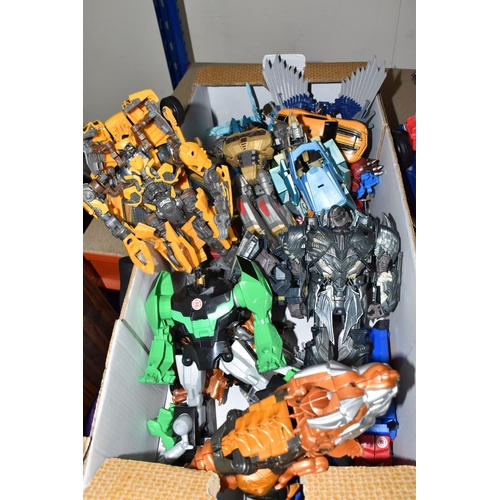 490 - ONE BOX AND LOOSE TRANSFORMER TOYS, a selection of vintage and modern transformer figures, approxima... 