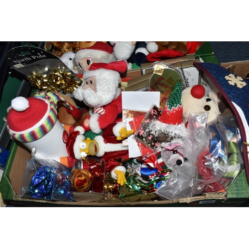 492 - THREE BOXES OF VINTAGE CHRISTMAS DECORATIONS AND MISCELLANEOUS, a selection of vintage Christmas dec... 