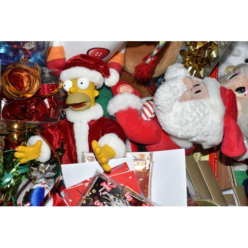 492 - THREE BOXES OF VINTAGE CHRISTMAS DECORATIONS AND MISCELLANEOUS, a selection of vintage Christmas dec... 