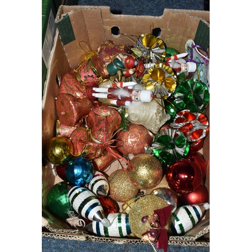 492 - THREE BOXES OF VINTAGE CHRISTMAS DECORATIONS AND MISCELLANEOUS, a selection of vintage Christmas dec... 