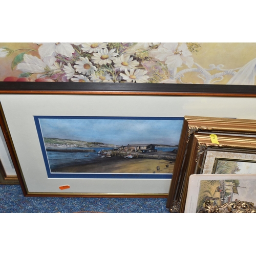 499 - A SMALL QUANTITY OF PAINTINGS AND PRINTS ETC, comprising a G.M Kemp watercolour depicting a Tudor ho... 