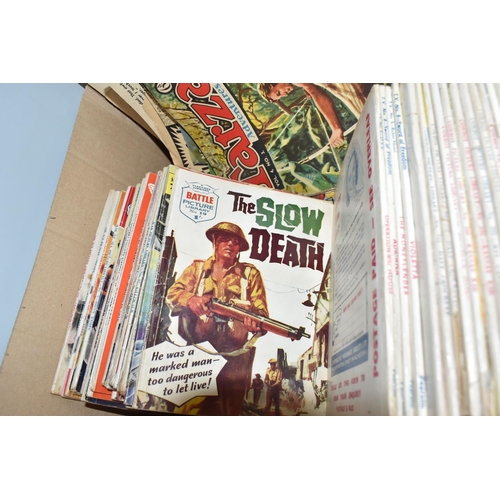 500 - TWO BOXES OF MOSTLY 1950s BRITISH MADE 'WESTERN' AND 'ADVENTURE' COMICS to include a quantity of Tar... 