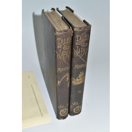 502 - VOLUMES ONE AND TWO OF TALES OF JAPAN by A. B Mitford published 1871, original black cloth boards wi... 