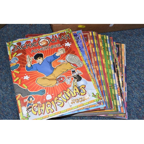 507 - ONE BOX AND ONE TRAY OF COLLECTIBLE WHERE'S WALLY MAGAZINES AND JACKIE CHAN COLLECTORS CARDS to incl... 