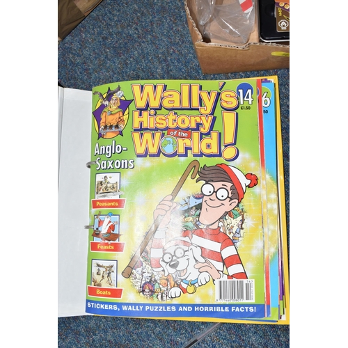 507 - ONE BOX AND ONE TRAY OF COLLECTIBLE WHERE'S WALLY MAGAZINES AND JACKIE CHAN COLLECTORS CARDS to incl... 