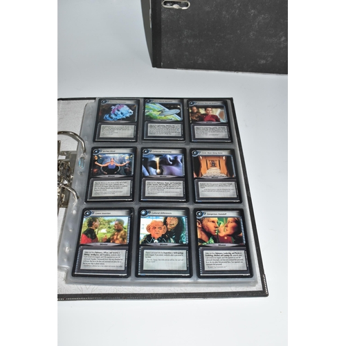 513 - THREE FOLDERS OF STAR TREK CARDS, includes complete sets of the Second Edition, Energize, Call To Ar... 