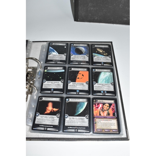 513 - THREE FOLDERS OF STAR TREK CARDS, includes complete sets of the Second Edition, Energize, Call To Ar... 