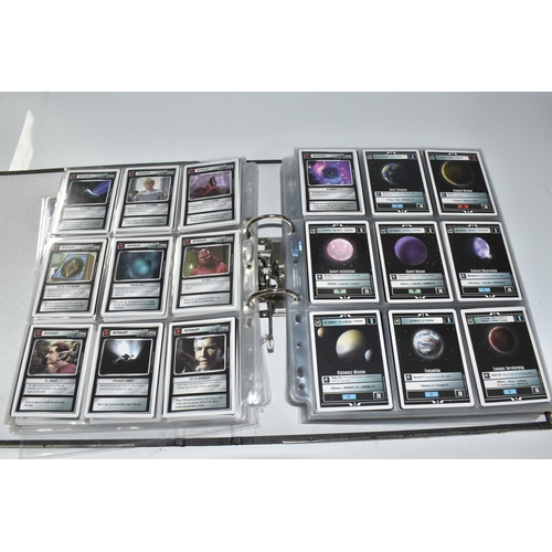 513 - THREE FOLDERS OF STAR TREK CARDS, includes complete sets of the Second Edition, Energize, Call To Ar... 