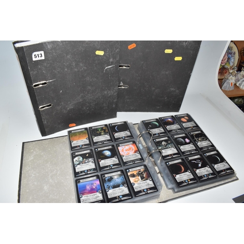 513 - THREE FOLDERS OF STAR TREK CARDS, includes complete sets of the Second Edition, Energize, Call To Ar... 