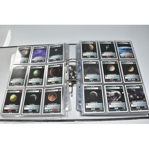 513 - THREE FOLDERS OF STAR TREK CARDS, includes complete sets of the Second Edition, Energize, Call To Ar... 