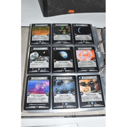 513 - THREE FOLDERS OF STAR TREK CARDS, includes complete sets of the Second Edition, Energize, Call To Ar... 