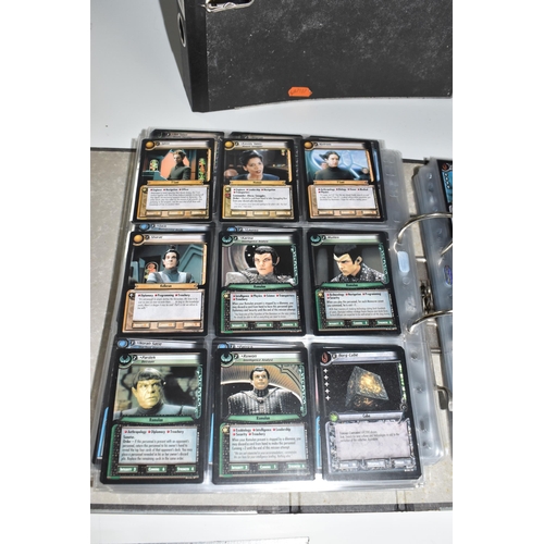 513 - THREE FOLDERS OF STAR TREK CARDS, includes complete sets of the Second Edition, Energize, Call To Ar... 