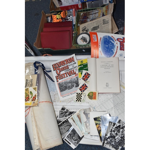 517 - A BOX AND LOOSE MAPS, EPHEMERA AND SUNDRY ITEMS, to include a USAF Jet Navigation chart of northern ... 