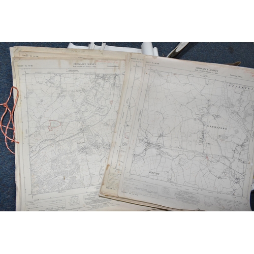 517 - A BOX AND LOOSE MAPS, EPHEMERA AND SUNDRY ITEMS, to include a USAF Jet Navigation chart of northern ... 