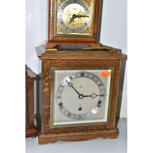 520 - A GROUP OF THREE ELLIOTT CLOCKS comprising a square wind up Elliott Clock by W.R Bullen Norwich with... 