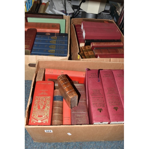 524 - THREE BOXES OF GENEALOGY BOOKS to include Debrett's Peerage, Baronetage volumes 1959 and 1916, A His... 