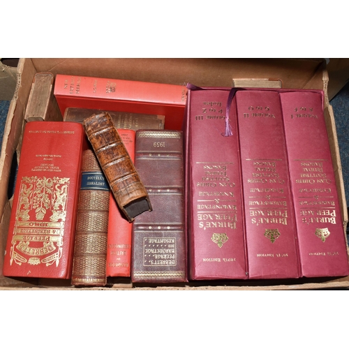 524 - THREE BOXES OF GENEALOGY BOOKS to include Debrett's Peerage, Baronetage volumes 1959 and 1916, A His... 